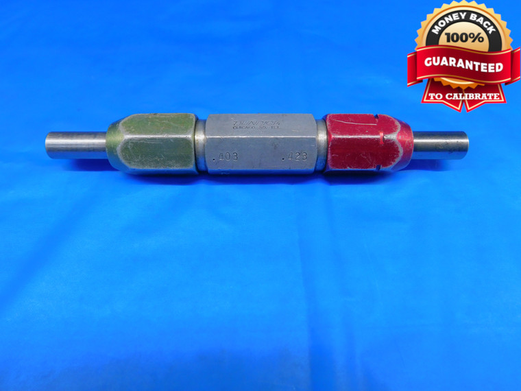 .4030 & .4230 PIN PLUG GAGE GO NO GO .4219 +.0011 27/64 10.236 mm .403 .423 - CE0015BB2