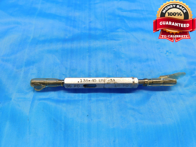 6 40 UNF 3A HILO SET THREAD PLUG GAGE #6 .138 GO NO GO P.D.'S = .1218 & .1198 - DW19404LVR