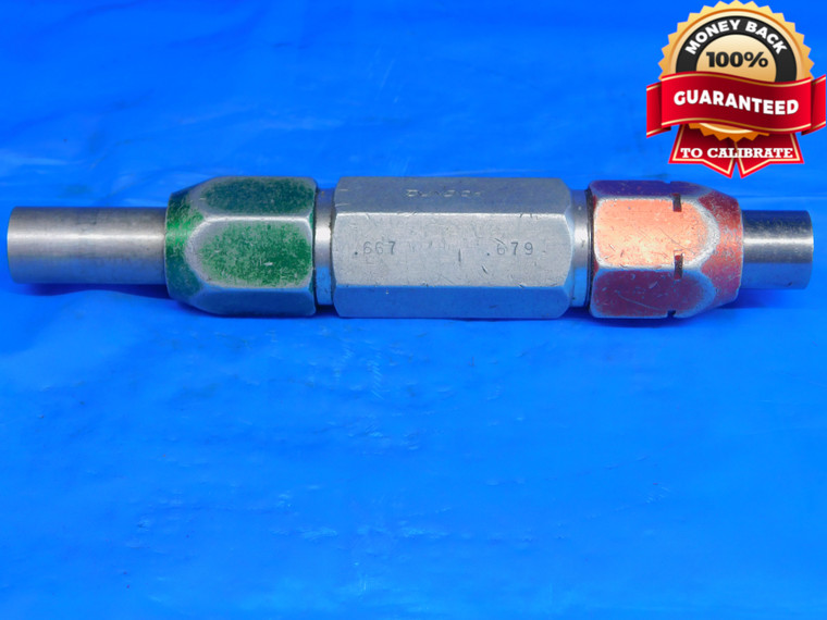 .6670 & .6790 PIN PLUG GAGE GO NO GO .6875 -.0085 11/16 17 mm .667 .679 - CE0122BB2
