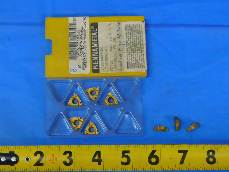 8PCS NEW KENNAMETAL LT16NRAG60K KC722 TiN COATED CARBIDE THREADING INSERTS LT16 - MB11527BV2