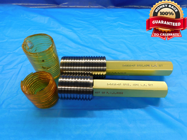1 9/16 6 SPEC ACME LEFT HAND SET THREAD PLUG GAGE 1.5625 GO NOGO = 1.5100 1.4930 - DW19491BX2