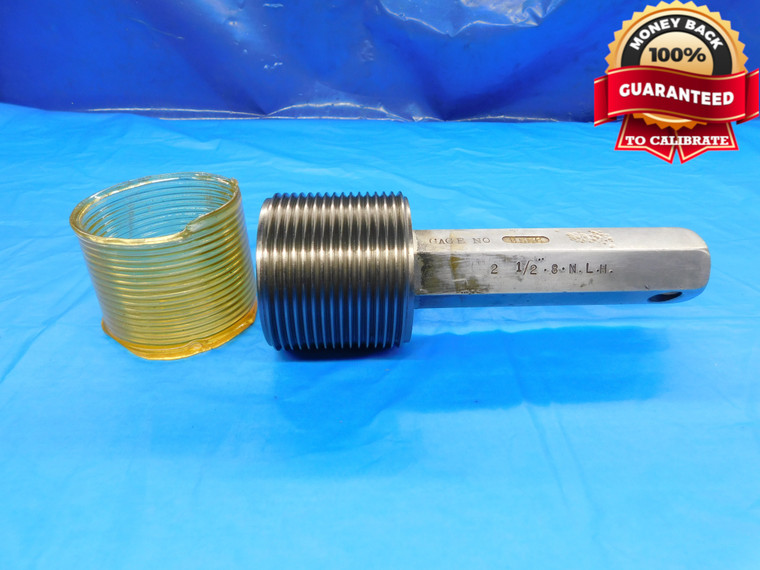 2 1/2 8 N LEFT HAND SET THREAD PLUG GAGE 2.5 2.50 GO ONLY P.D. = 2.4130 L.H. - DW19506BX2