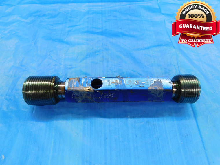 1" 14 UNJS 3B THREAD PLUG GAGE 1.0 1.00 1.000 GO NO GO P.D.'S = .9536 & .9590 - DW19667LVR