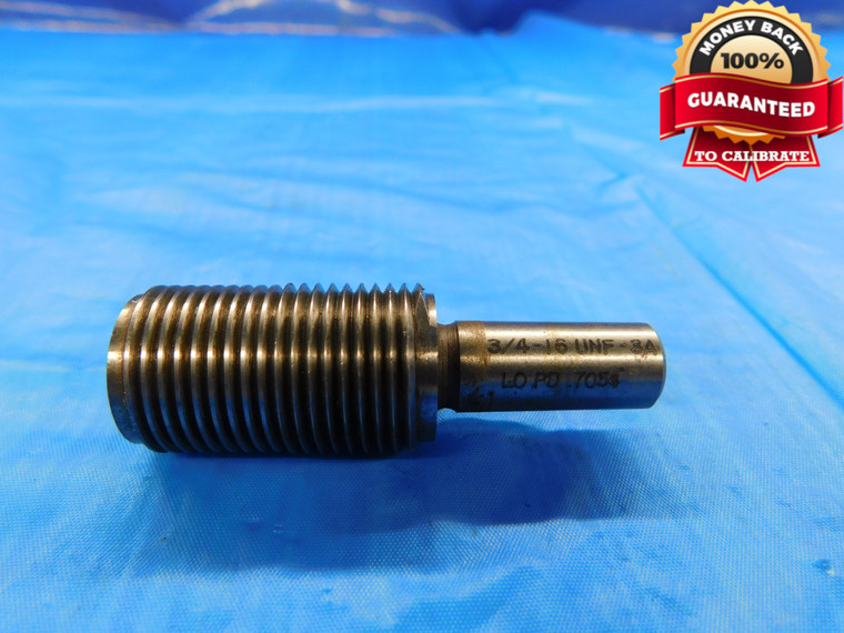 3/4 16 UNF 3A SET THREAD PLUG GAGE .75 .750 .7500 NO GO ONLY P.D. = .7054 CHECK - DW19678LVR