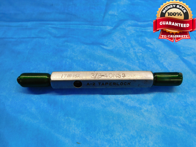 3/8 40 NS 3 SET THREAD PLUG GAGE .375 .3750 GO NO GO P.D.'S = .3588 & .3564 - DW19716LVR