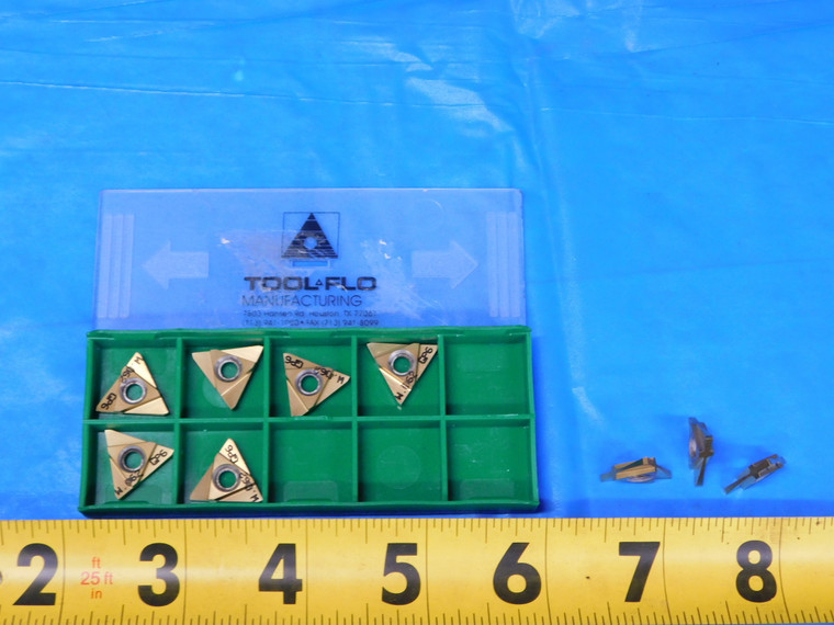9PCS NEW TOOL-FLO TNMC 32 GP6 TiN COATED CARBIDE INSERTS NGC W.062 GROOVING - MB12207BW2