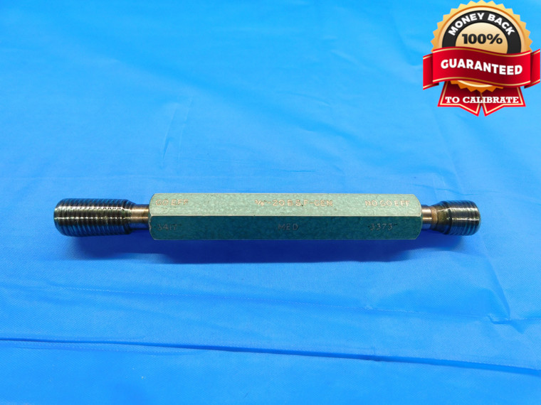 3/8 20 BSF GEN MED SET THREAD PLUG GAGE .375 GO NO GO P.D.'S = .3417 & .3373 - DW19945CE2