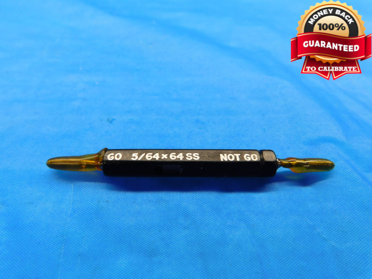 5/64 64 SS THREAD PLUG GAGE .0781 GO NO GO P.D.'S = .0635 & .0652 INSPECTION - DW20319LVR