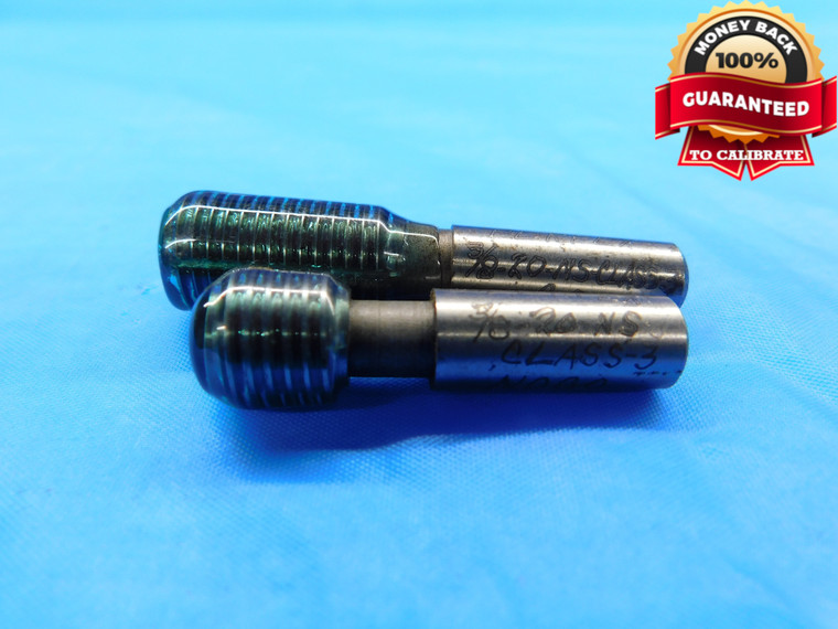 3/8 20 NS 3 THREAD PLUG GAGE .375 .3750 GO NO GO P.D.'S = .3426 & .3451 CHECK - DW20305LVR