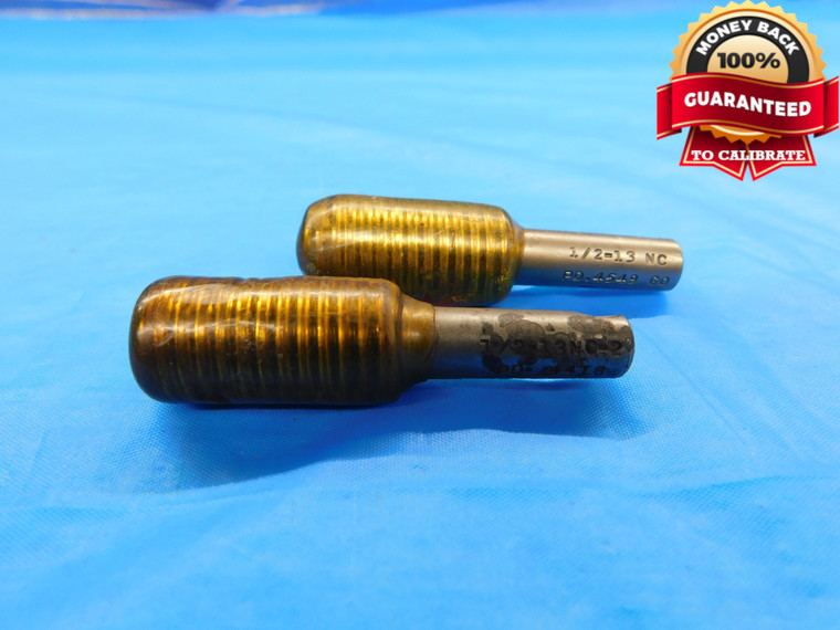 1/2 13 NC 2 SET THREAD PLUG GAGE .5 .50 .500 GO NO GO P.D.'S = .4549 & .4418 - DW20321LVR