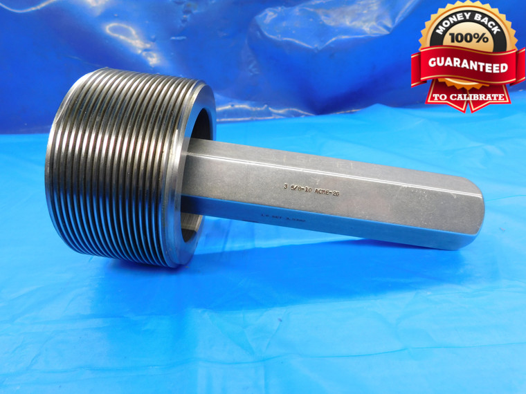3 5/8 10 ACME 2G SET THREAD PLUG GAGE 3.625 3.6250 NO GO ONLY P.D. = 3.5392 - DW20478CQ2