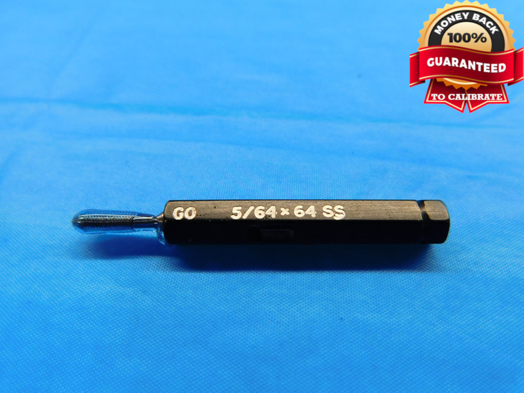 5/64 64 SS THREAD PLUG GAGE .0781 GO ONLY P.D. = .0635 5/64"-64 INSPECTION - DW20521LVR