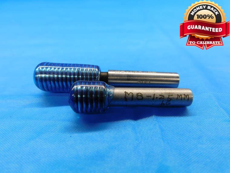 M8 X 1.25 6G METRIC SET THREAD PLUG GAGE 8 GO NO GO P.D.'S = .2818 & .2773 CHECK - DW20531LVR