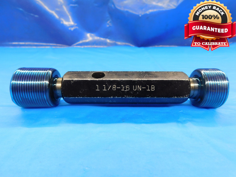 1 1/8 16 UN 1B THREAD PLUG GAGE 1.125 1.1250 GO NO GO P.D.'S = 1.0844 & 1.0941 - DW20563CP2