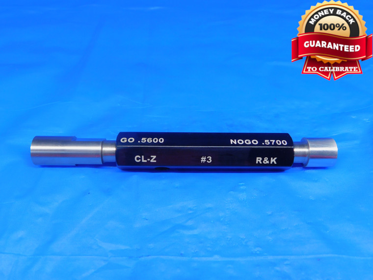.5600 & .5700 CL Z PIN PLUG GAGE GO NO GO .5625 -.0025 9/16 14.224 mm .560 .570 - RJ0049CD2