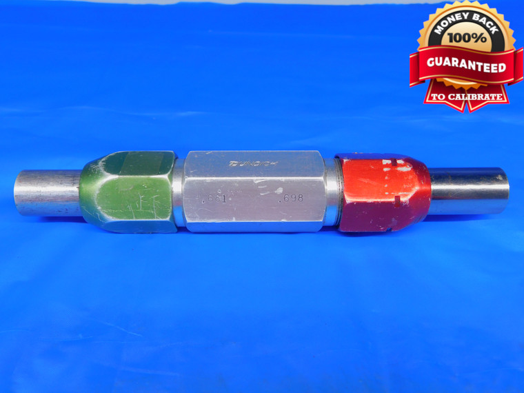 .6810 & .6980 PIN PLUG GAGE GO NO GO .6875 -.0065 11/16 17.729 mm .681 .698 - RJ0079BB2