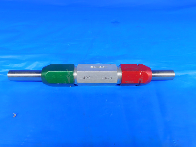 .4290 & .4430 PIN PLUG GAGE GO NO GO .4375 +.0055 OVERSIZE 7/16 11 mm .429 .443 - SW0029BB2