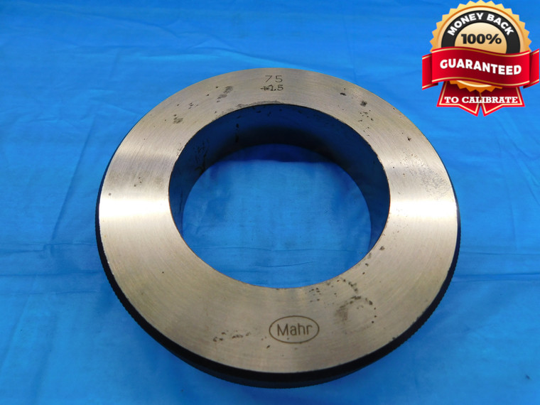 75.000 MASTER PLAIN BORE RING GAGE ONSIZE 75 mm 2.9528 75.00 INSPECTION CHECK - DW20985AP1