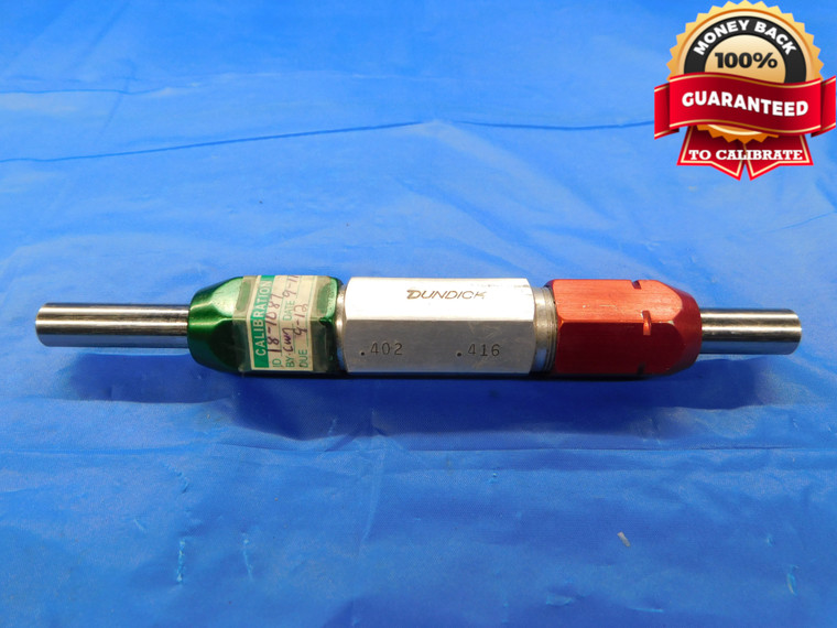 .4020 & .4160 PIN PLUG GAGE GO NO GO .4063 -.0043 13/32 10.211 mm .402 .416 - CM0038BB2