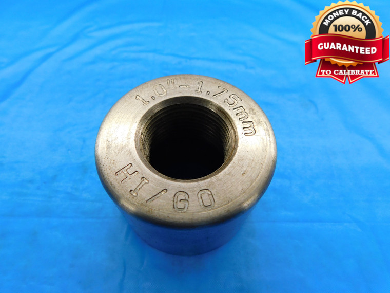 SHOP MADE 1" 1.75 mm SOLID THREAD RING GAGE 1"-14.51 TPI, M25.4 X 1.75 - DW21115CD2