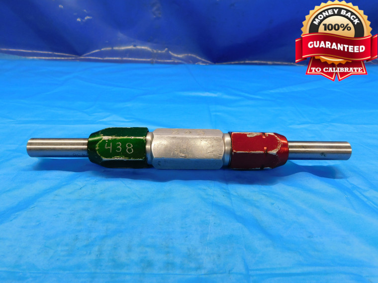 .4380 & .4400 PIN PLUG GAGE GO NO GO .4375 +.0005 OVERSIZE 7/16 11 mm .438 .440 - DW21039CP2