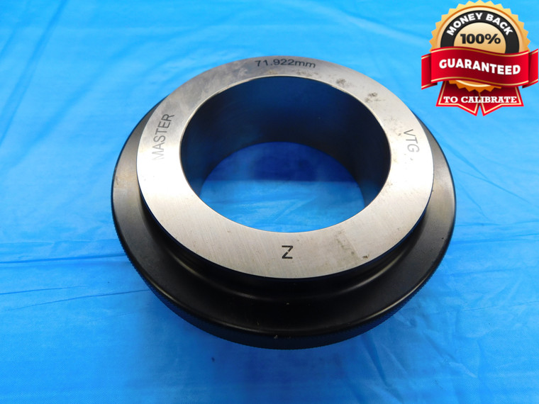 71.922 CLASS Z MASTER PLAIN BORE RING GAGE 72.000 -.078 UNDERSIZE 72 mm 2.8316 - DW21165BW2