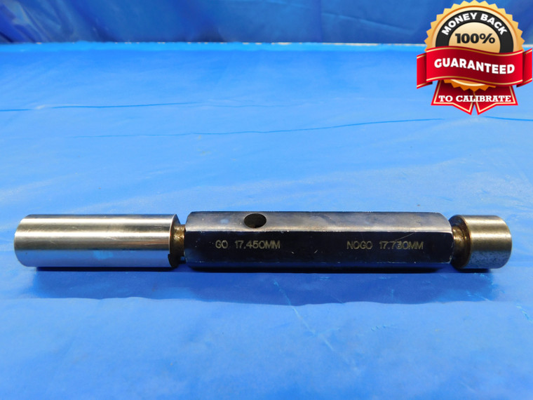 17.450 & 17.730 CL Z mm PIN PLUG GAGE GO NO GO 17.500 17.5 .6870 17.45 17.73 - CM0046CD2