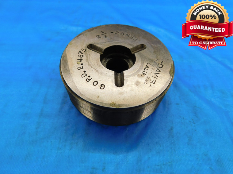2 1/2 20 NS 2 THREAD PLUG GAGE 2.5 2.50 2.500 GO ONLY P.D. = 2.4675 CHECK 2B 3B - DW21193LVR