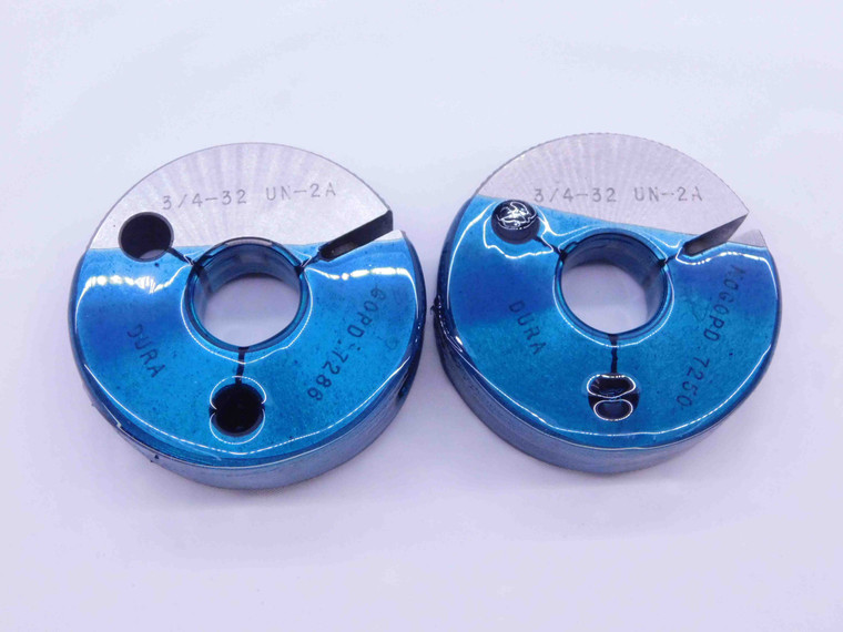 3/4 32 UN 2A THREAD RING GAGES .75 .750 .7500 GO NO GO P.D.'S = .7286 & .7250 - DW19937RD