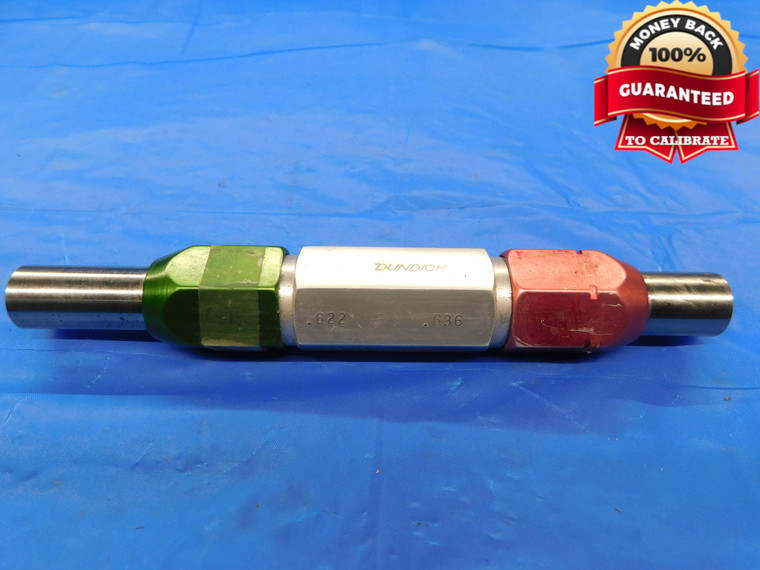 .6220 & .6360 PIN PLUG GAGE GO NO GO .6250 -.0030 UNDERSIZE 5/8 16 mm .622 .636 - CM0120BB2