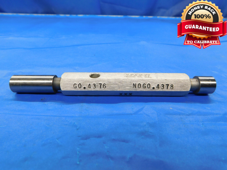 .4376 & .4378 CL XXX PIN PLUG GAGE GO NO GO .4375 +.0001 OVERSIZE 7/16 11 mm - CM0129LVR