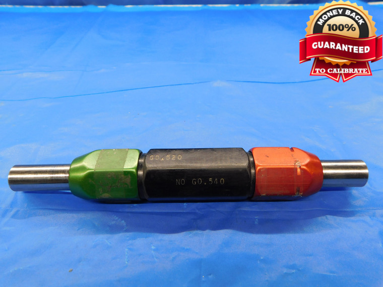 .5200 & .5400 CL X PIN PLUG GAGE GO NO GO .5313 +.0087 17/32 13.208 mm .520 .540 - CM0176AZ1