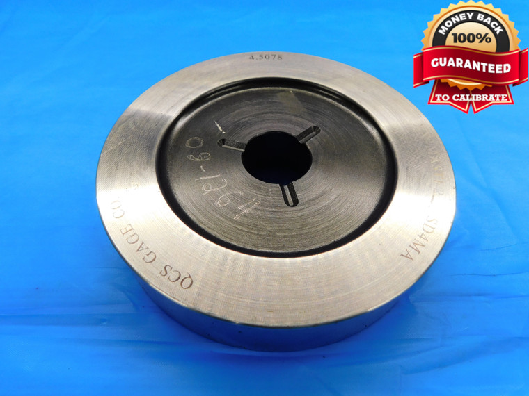 4.5078 CLASS XX PIN PLUG GAGE 4.5000 +.0078 OVERSIZE 4 1/2 114.498 mm CHECK - DW21376BB2