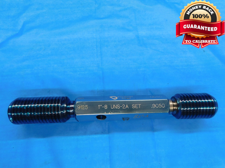 1" 8 UNS 2A SPECIAL VERMONT SET THREAD PLUG GAGE 1.0 GO NO GO PDS= .9125 & .9050 - DW21475AA3