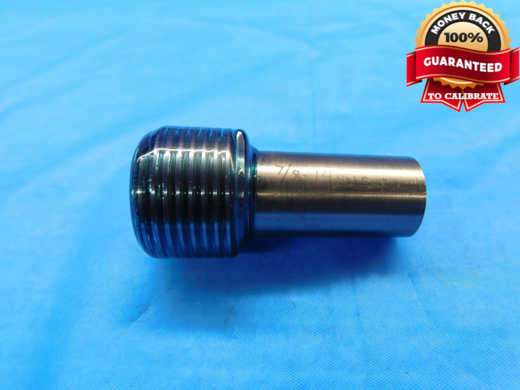 7/8 14 UNF 3B THREAD PLUG GAGE .875 .8750 NO GO ONLY P.D. = .8339 INSPECTION - DW21512RD