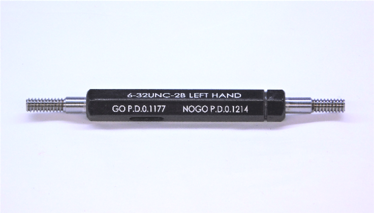 NEW 6 32 UNC 2B LEFT HAND THREAD PLUG GAGE #6 .138 GO NO GO PDS = .1177 .1214 LH