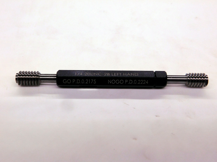 NEW 1/4 20 UNC 2B LEFT HAND THREAD PLUG GAGE .25 GO NO GO PDS = .2175 & .2224 LH - JF3950MJ