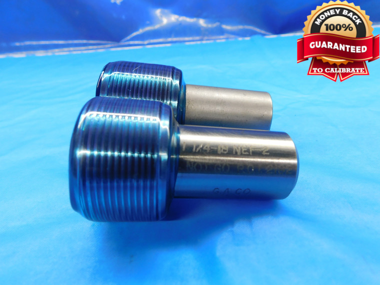 1 1/4 18 NEF 2 THREAD PLUG GAGE 1.25 GO NO GO P.D.'S = 1.2139 & 1.2192 UNEF-2 - DW21531RD