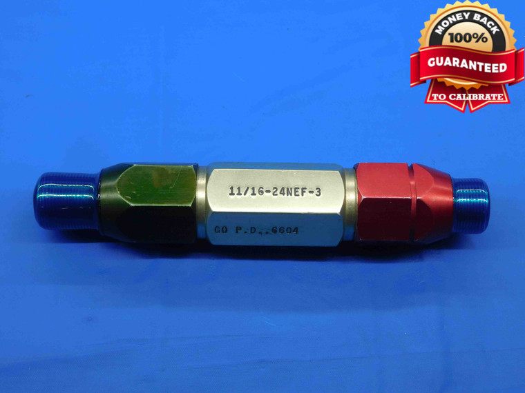 11/16 24 NEF 3 THREAD PLUG GAGE .6875 GO NO GO P.D.'S = .6604 & .6633 UNEF-3 - DW21585RD