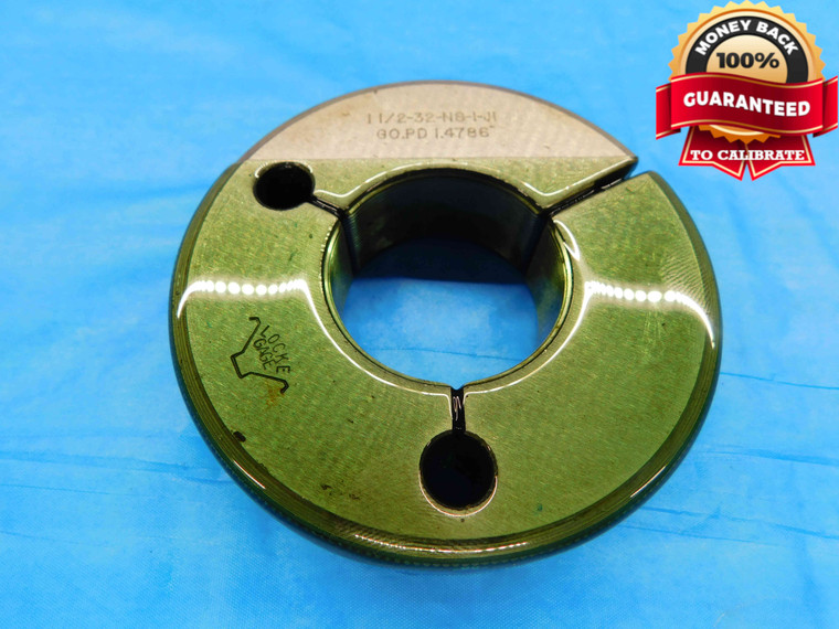 1 1/2 32 NS 1 J1 THREAD RING GAGE 1.5 1.50 1.500 1.5000 GO ONLY P.D. = 1.4786 - DW21657RD