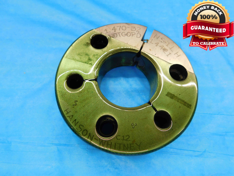 1.470 32 NS 1 LEFT HAND THREAD RING GAGE 1.47 NO GO ONLY P.D. = 1.4421 L.H. - DW21649RD