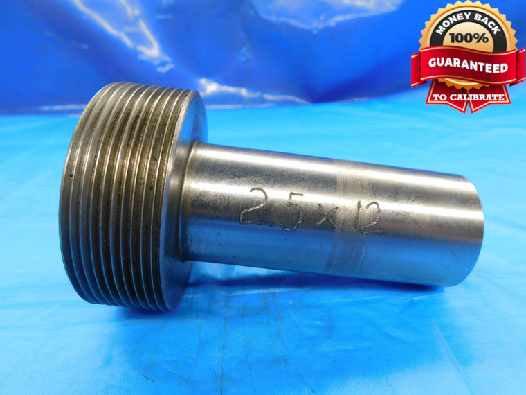 SHOP MADE 2 1/2 12 THREAD PLUG GAGE 2.5 2.50 2.500 2 1/2"-12 INSPECTION CHECK - DW21920AD3