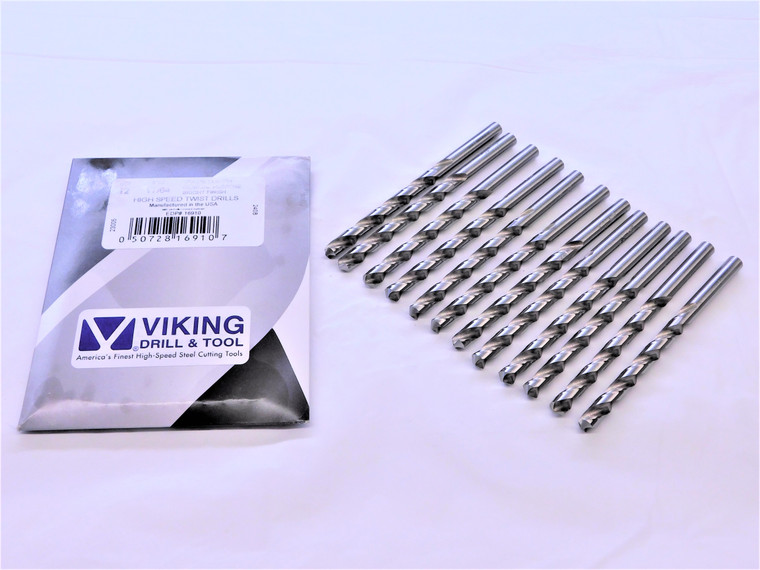 12PCS VIKING 17/64 O.D. HSS JOBBER LENGTH TWIST DRILL BIT 16910 2 7/8 LOC .2656 - VDT-MS6616