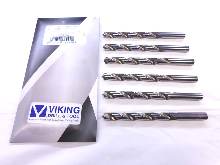 6PCS VIKING 25/64 O.D. HSS JOBBER LENGTH TWIST DRILL BIT 16990 3 3/4 LOC .3906 - VDT-MS6682