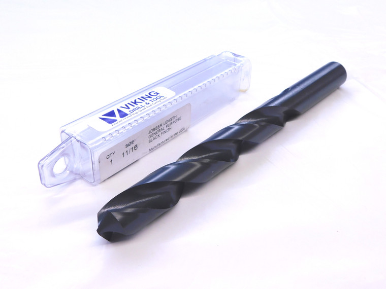 VIKING 11/16 O.D. BLACK OXIDE HSS JOBBER LENGTH TWIST DRILL BIT 01430 .6875 - VDT-MS6701