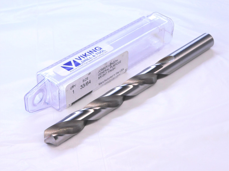 VIKING 33/64 O.D. HSS JOBBER LENGTH TWIST DRILL BIT 48370 4 13/16 LOC .5156 - VDT-MS6721