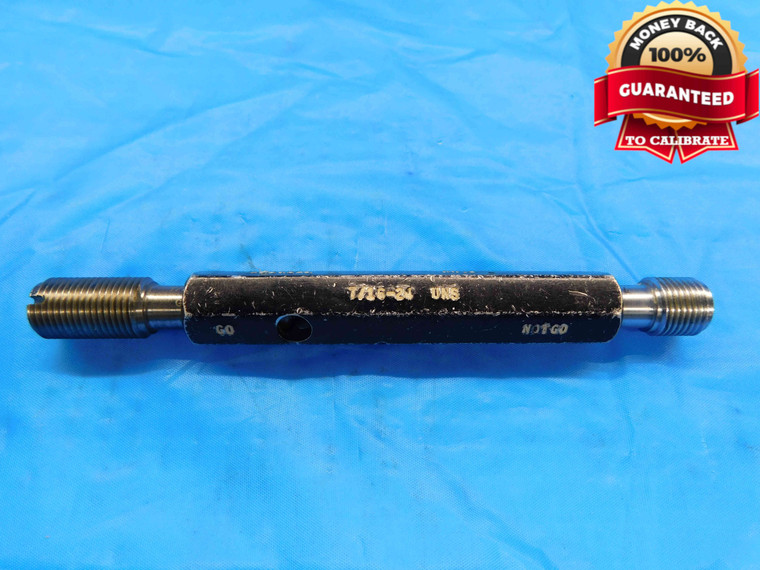7/16 24 UNS SPECIAL THREAD PLUG GAGE .4375 GO NO GO P.D.'S = .4114 & .4153 CHECK - DW22069LVR