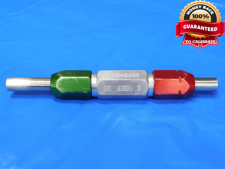 .4300 & .4380 CL X PIN PLUG GAGE GO NO GO .4375 +.0005 7/16 11 mm .430 .438 - BS0092RD