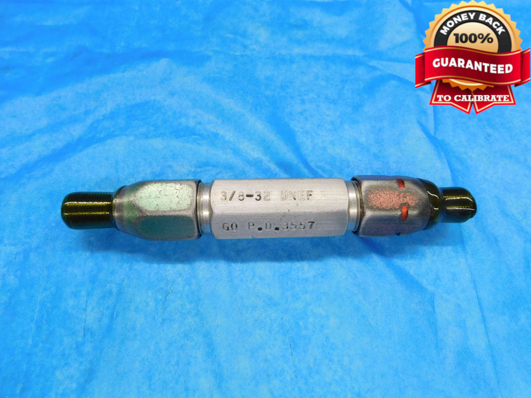 3/8 32 UNEF SPECIAL THREAD PLUG GAGE .375 .3750 GO NO GO P.D.'S = .3557 & .3591 - DW22516LVR