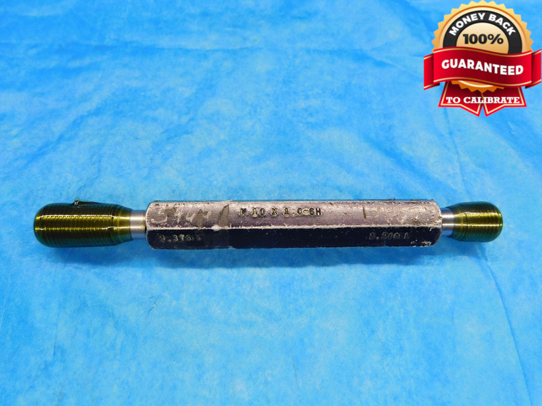 M10 X 1 6H SPECIAL THREAD PLUG GAGE 10 1.0 GO NO GO P.D.'S = 9.375 & 9.500 CHECK - DW22520LVR